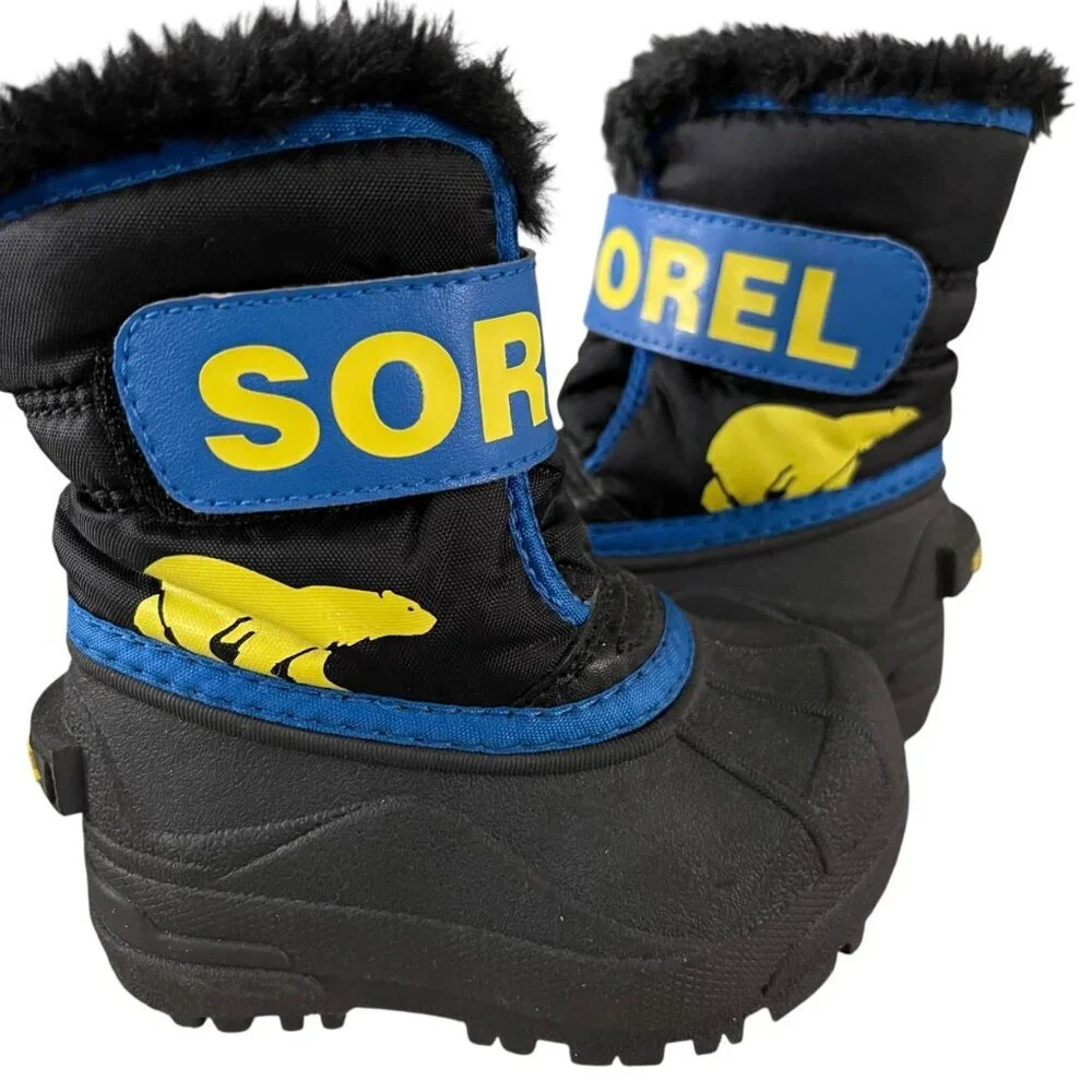 Sorel Kids Winter Snow Boots Size 5 Faux Fur Waterproof Insulated Warm